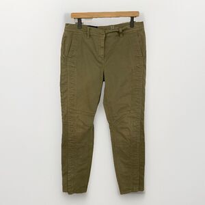J Crew Women’s 31 Tall Green Chino Pants Ankle Zip Preppy Casual Pockets